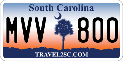 SC license plate MVV800