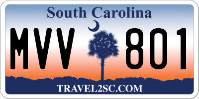 SC license plate MVV801