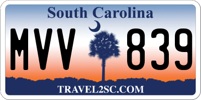 SC license plate MVV839