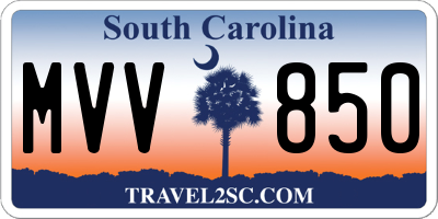 SC license plate MVV850