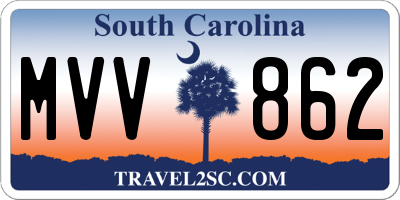SC license plate MVV862