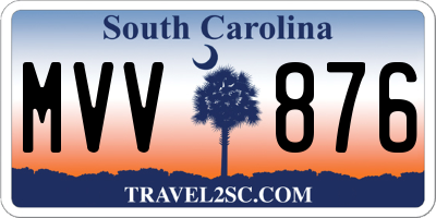 SC license plate MVV876