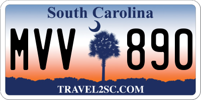 SC license plate MVV890