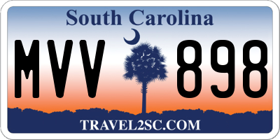 SC license plate MVV898