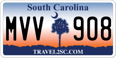 SC license plate MVV908