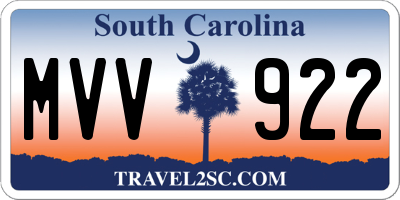 SC license plate MVV922