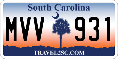 SC license plate MVV931