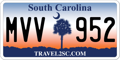 SC license plate MVV952
