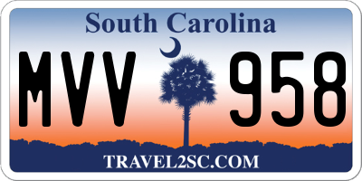 SC license plate MVV958