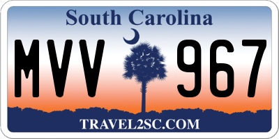 SC license plate MVV967