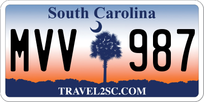 SC license plate MVV987