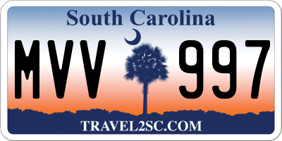SC license plate MVV997