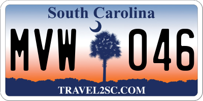 SC license plate MVW046