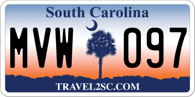 SC license plate MVW097