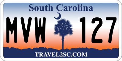 SC license plate MVW127