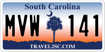 SC license plate MVW141