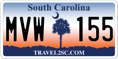 SC license plate MVW155