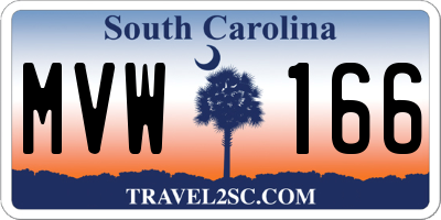 SC license plate MVW166