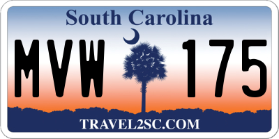 SC license plate MVW175