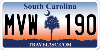SC license plate MVW190