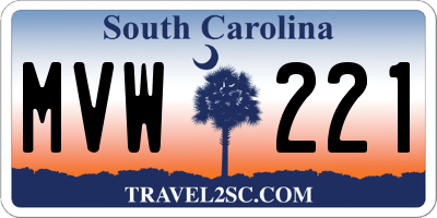 SC license plate MVW221