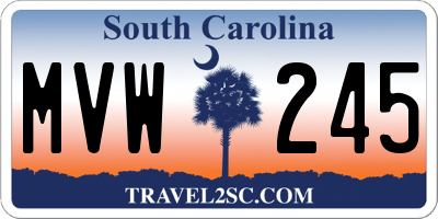 SC license plate MVW245