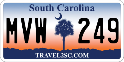 SC license plate MVW249