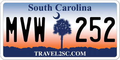 SC license plate MVW252