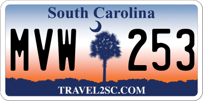 SC license plate MVW253