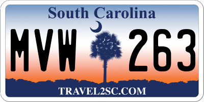 SC license plate MVW263