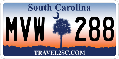 SC license plate MVW288