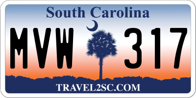SC license plate MVW317
