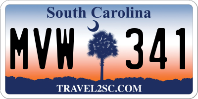 SC license plate MVW341