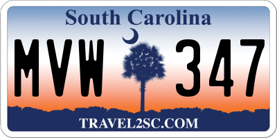 SC license plate MVW347