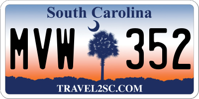 SC license plate MVW352