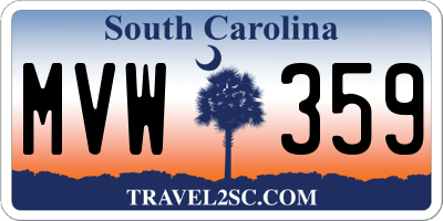 SC license plate MVW359