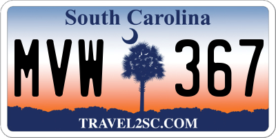 SC license plate MVW367