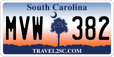 SC license plate MVW382