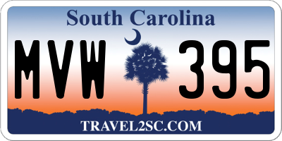 SC license plate MVW395