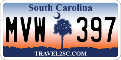 SC license plate MVW397