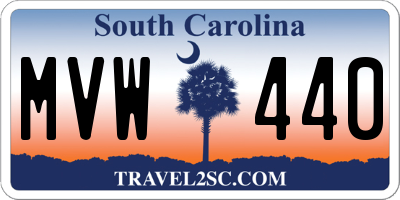 SC license plate MVW440
