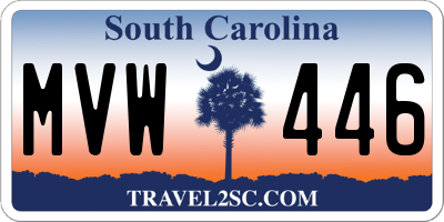 SC license plate MVW446