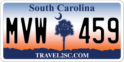 SC license plate MVW459