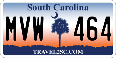 SC license plate MVW464