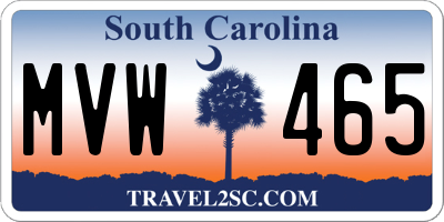 SC license plate MVW465