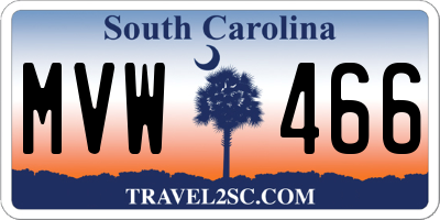 SC license plate MVW466