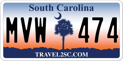 SC license plate MVW474
