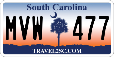 SC license plate MVW477