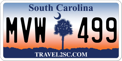SC license plate MVW499