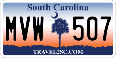 SC license plate MVW507
